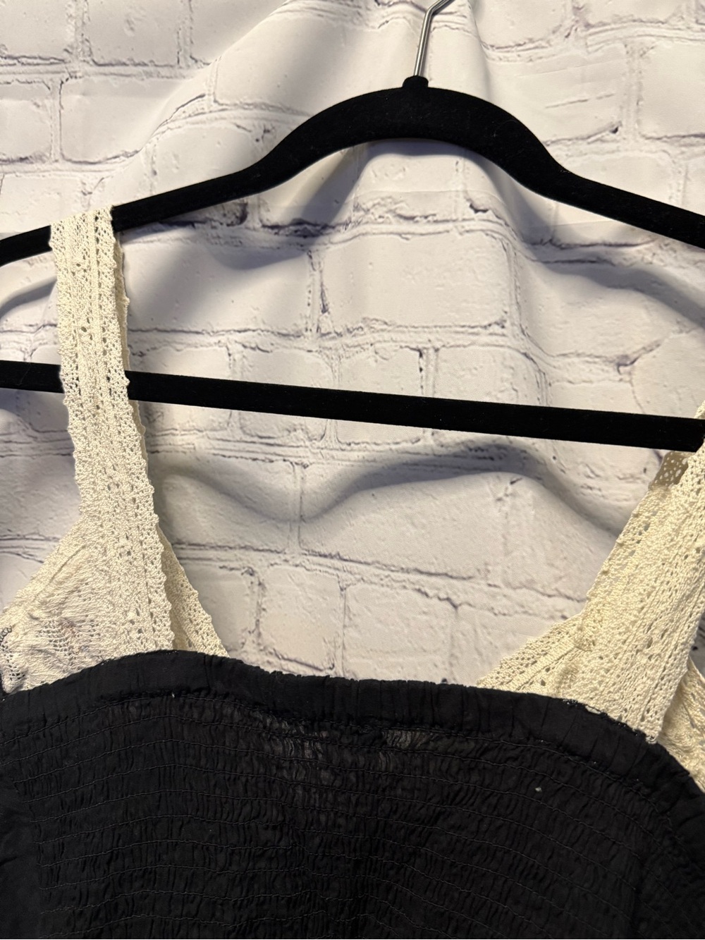 VENUS Black Top with Cream Crochet Trim - Picture 8 of 8